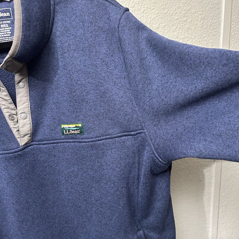 L.L.Bean Men's Sweater Fleece Pullover Bright Navy Size XL Reg Slightly Fitted - Picture 9 of 15